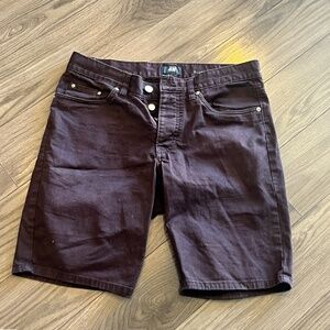 H&M Mens Slim Fit Short - Dark Maroon Size 29
